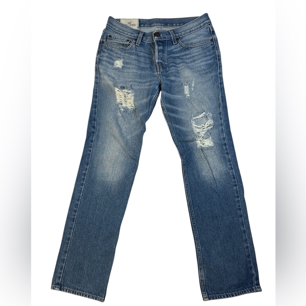 Hollister Men's Distressed Medium Blue Jeans 30x30